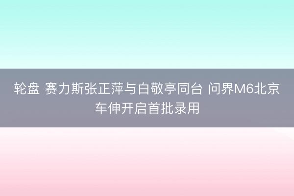 轮盘 赛力斯张正萍与白敬亭同台 问界M6北京车伸开启首批录用